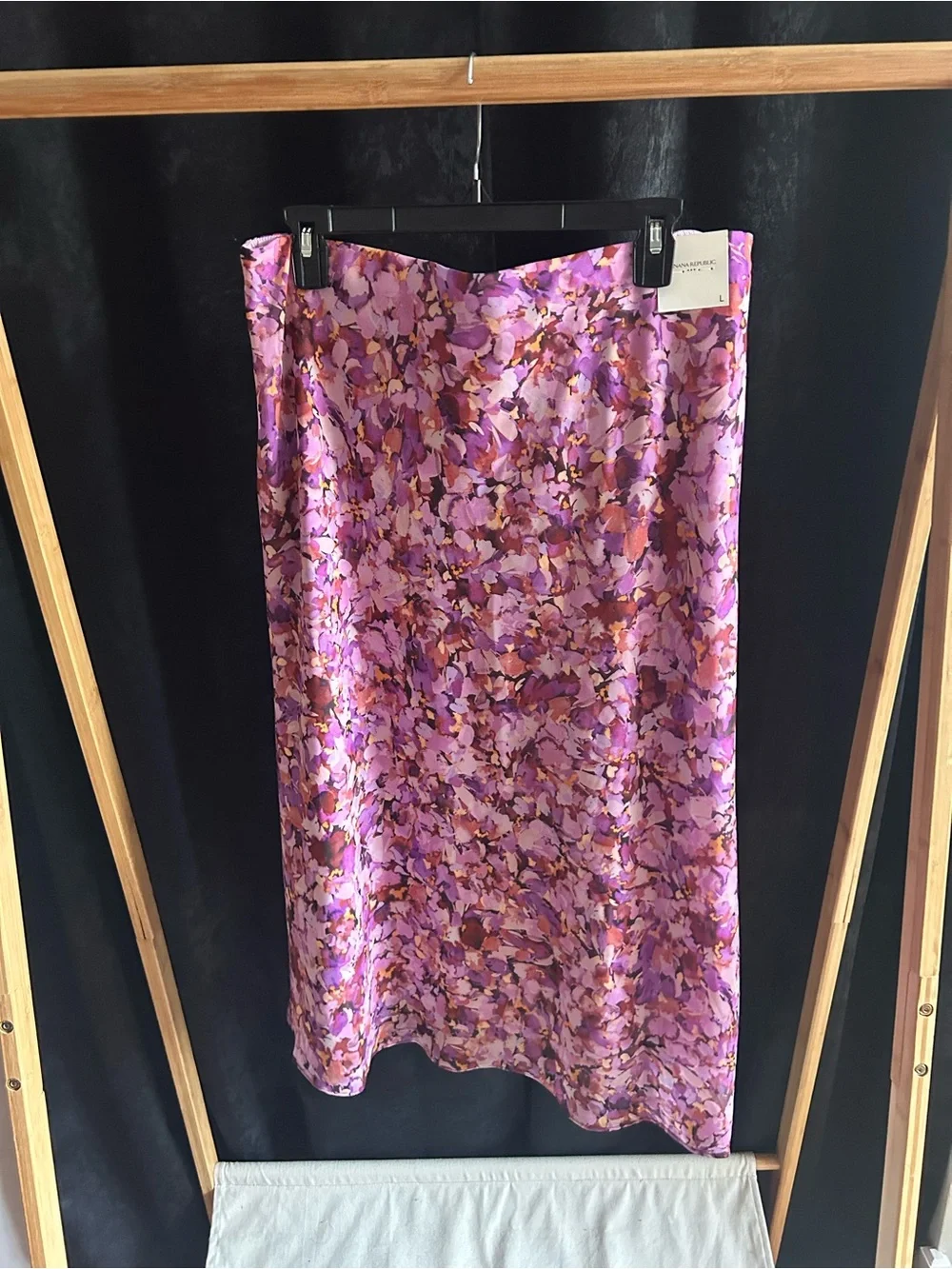 Banana Republic Pink and Purple Floral Midi Skirt